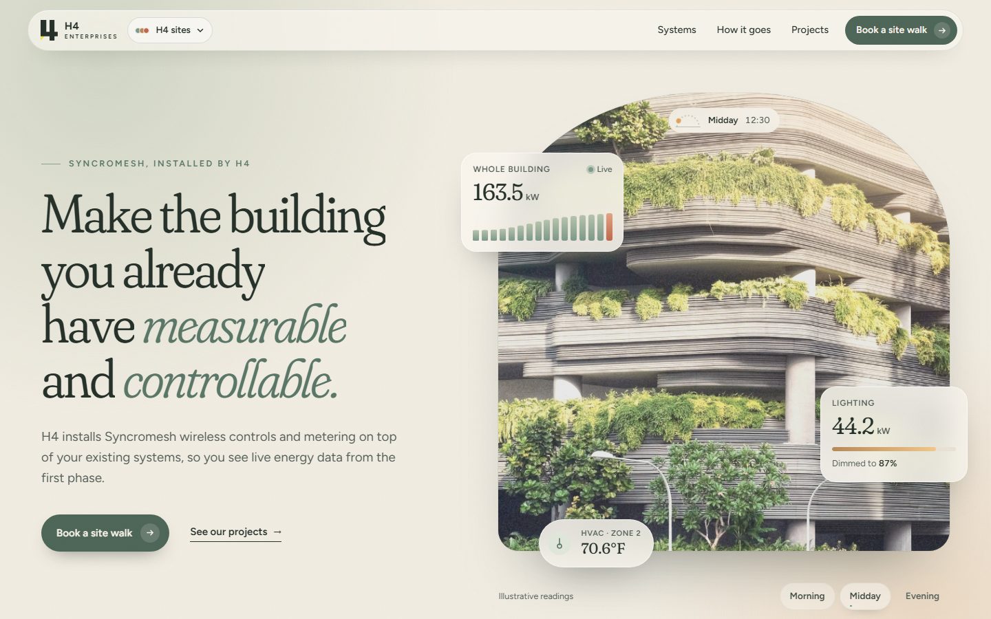 Calm Biophilic, opening screen