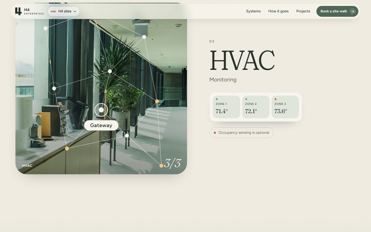 Calm Biophilic, the systems section